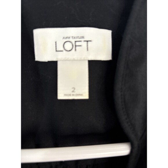 Loft Ann Taylor Woman's Sz 2 Dress Black Hidden Snaps Career Professional - Picture 6 of 9